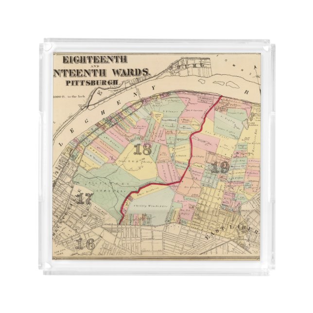 Wards 1819 of Pittsburgh, Pennsyvania Acrylic Tray (Front)