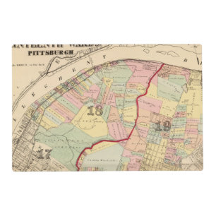 Wards 1819 of Pittsburgh, Pennsyvania Placemat