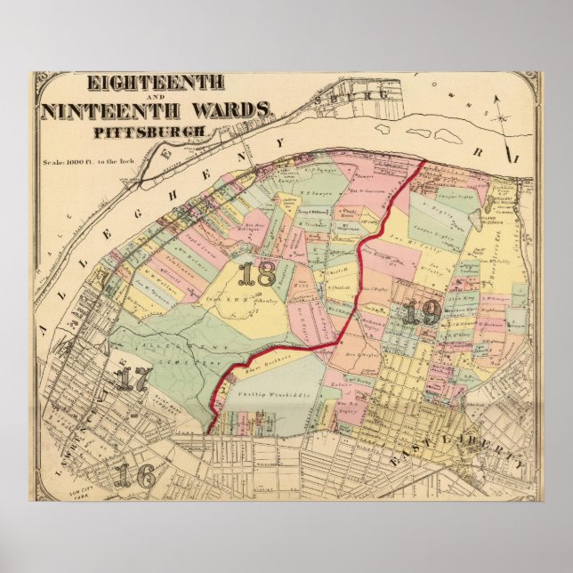 Wards 1819 of Pittsburgh, Pennsyvania Poster (Front)