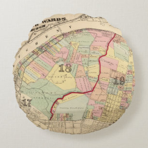 Wards 1819 of Pittsburgh, Pennsyvania Round Pillow