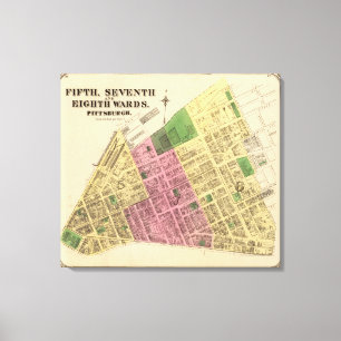 Wards 5, 7-8 of Pittsburgh, Pennsyvania Canvas Print