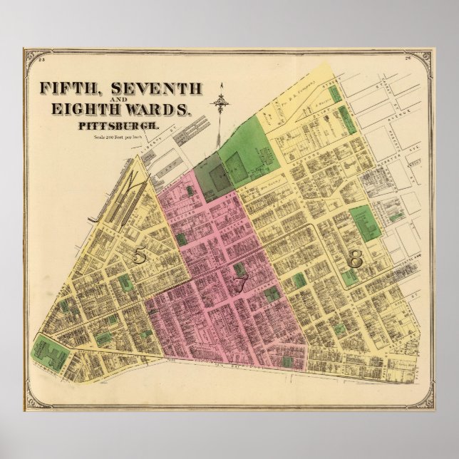 Wards 5, 7-8 of Pittsburgh, Pennsyvania Poster (Front)