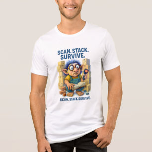 Warehouse Troll – Scan. Stack. Survive. Job Humor Tri-Blend Shirt