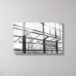 Warehouse Windows, Black and White Photo (Canvas) Canvas Print