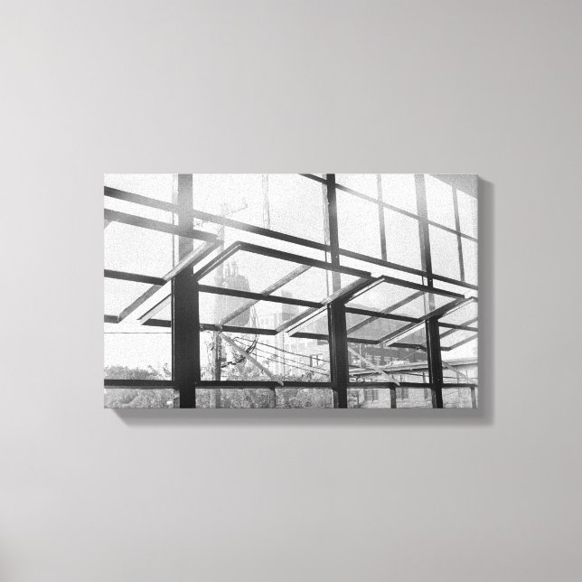 Warehouse Windows, Black and White Photo (Canvas) Canvas Print (Front)