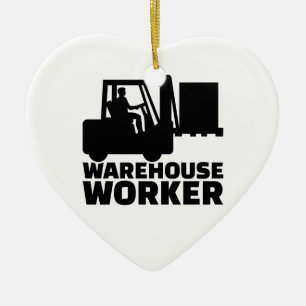 Warehouse worker ceramic ornament
