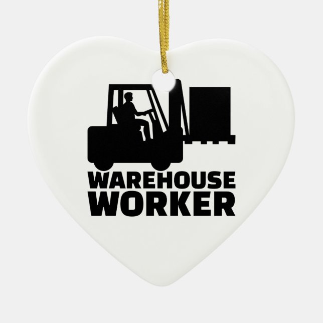Warehouse worker ceramic ornament (Front)