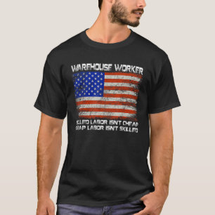 Warehouse Worker Union Labor Day Gift American Fla T-Shirt
