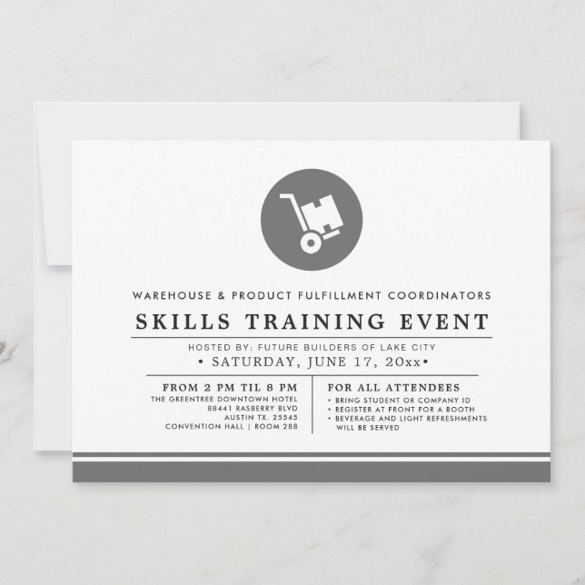 Warehouse workers | Training Event Minimal Invitation (Front)