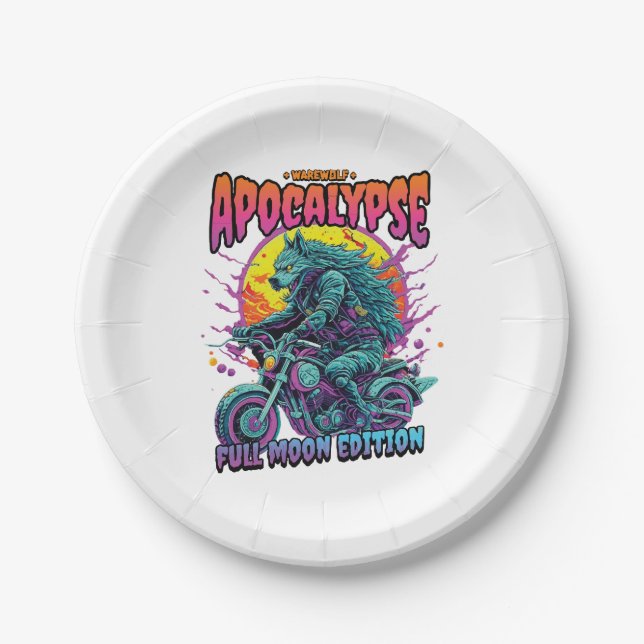 Warewolf apocalypse paper plates (Front)