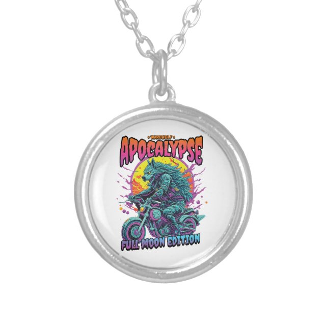 Warewolf apocalypse silver plated necklace (Front)