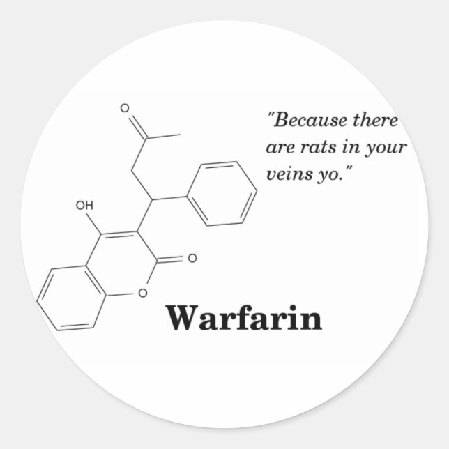 Warfarin (Blood Thinner) Classic Round Sticker (Front)