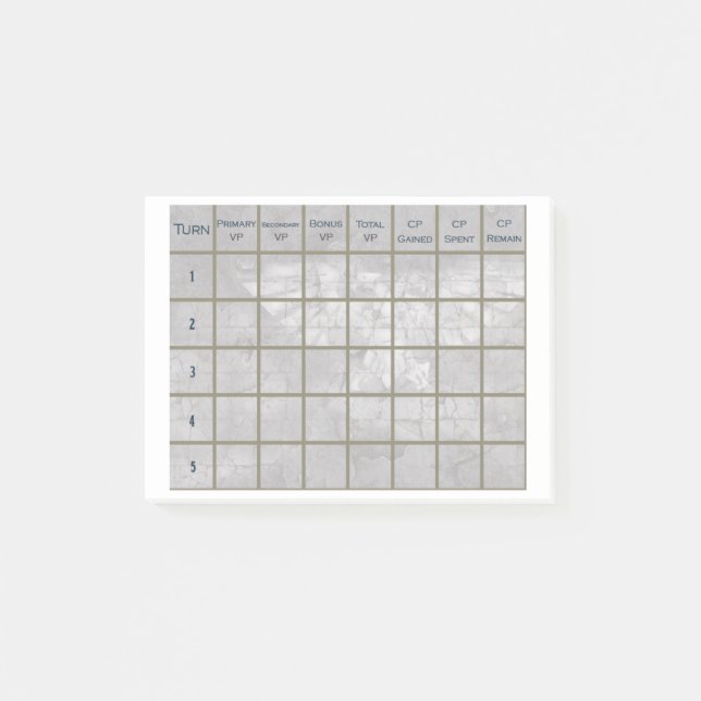 Warhammer 40K Score Tracker; 10th Edition  Post-it Notes (Front)