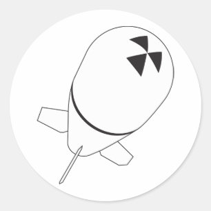 warhead nuclear bomb radioactive warfare weapon classic round sticker