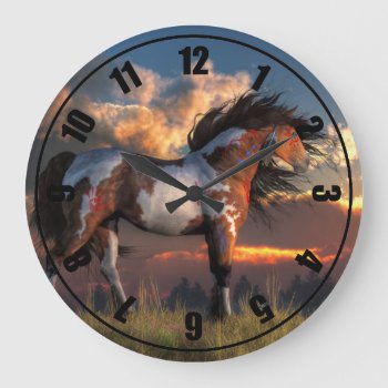 Warhorse Large Clock by ArtOfDanielEskridge at Zazzle
