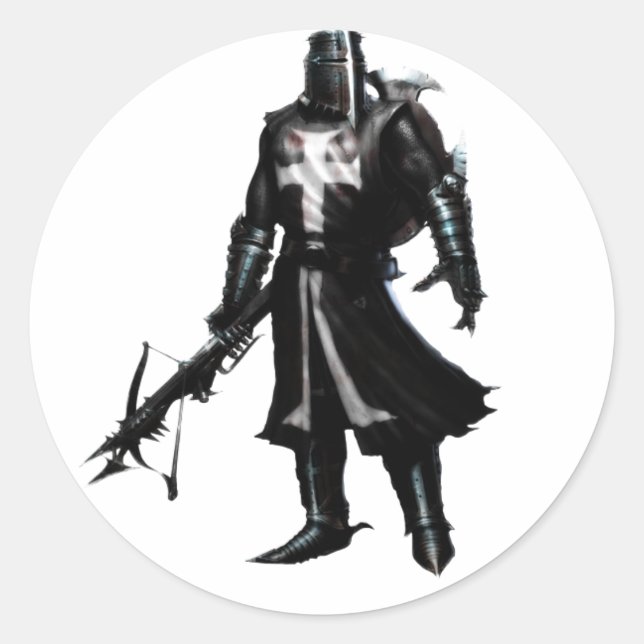 warior classic round sticker (Front)