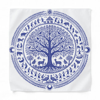 Warli Art Indian Tribal Illustration | Minimalist Bandana