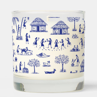 Warli Art Indian Tribal Illustration Scented Candle