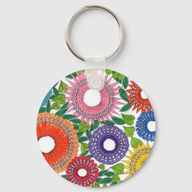 warli flowers keychain (Front)