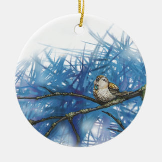 warlike bird ceramic ornament