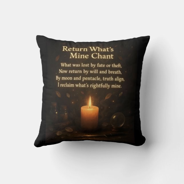 Warlock and Witches  Throw Pillow (Back)