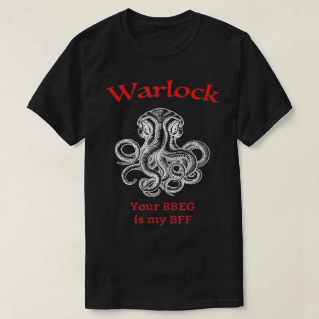 Warlock Class BFF Dungeons and RPG Dragons  T-Shirt (Design Front)