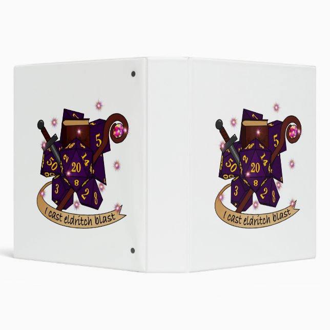 Warlock Dice Design 3 Ring Binder (Background)