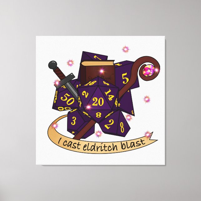 Warlock Dice Design Canvas Print (Front)