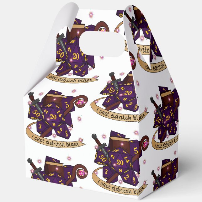 Warlock Dice Design Favor Boxes (Back)
