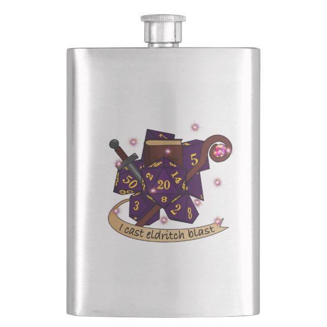 Warlock Dice Design Flask (Front)