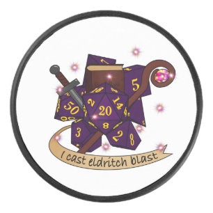 Warlock Dice Design Hockey Puck