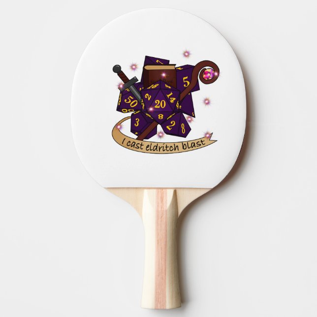Warlock Dice Design Ping Pong Paddle (Front)