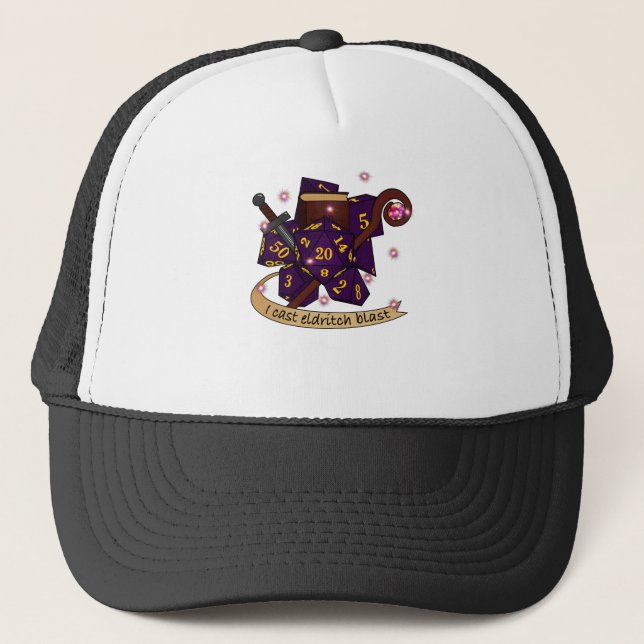 Warlock Dice Design Trucker Hat (Front)