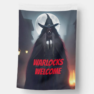 WARLOCKS WELCOME HALLOWEEN HOUSE FLAG