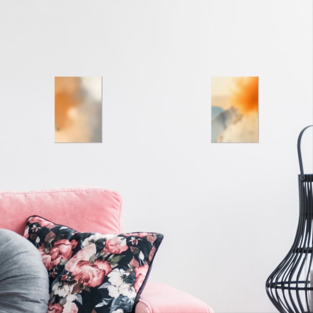 Warm Abstract Background Wall Art Sets (Livingroom)