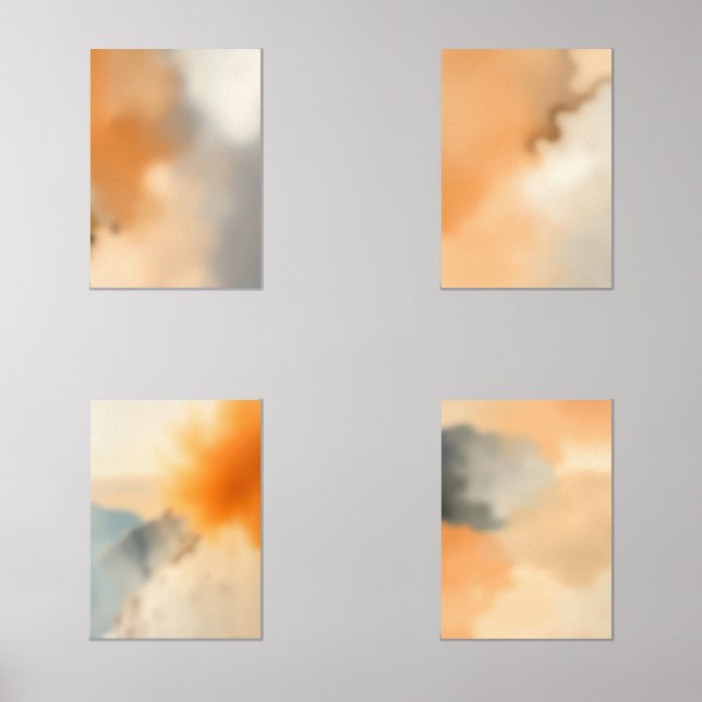 Warm Abstract Background Wall Art Sets (Front)