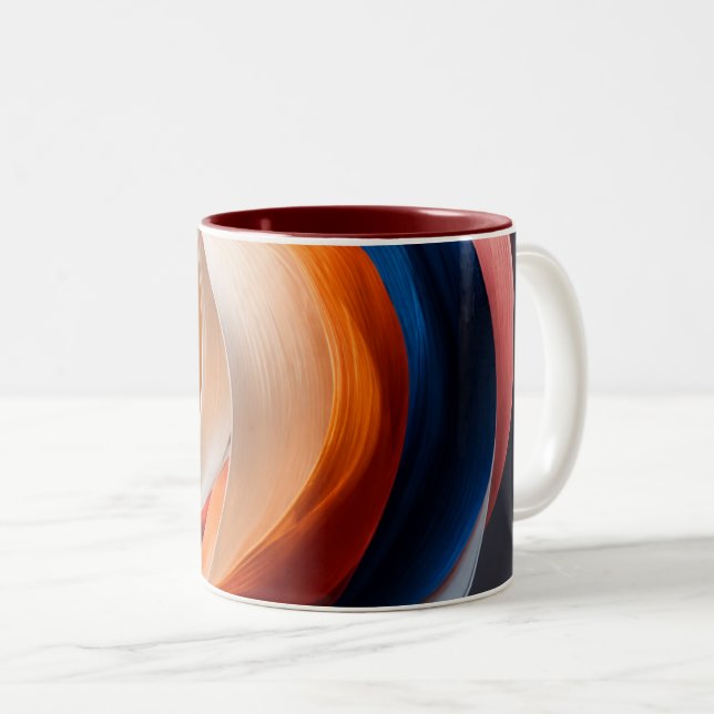 Warm Abstract Flow Accent Mug (Front Right)
