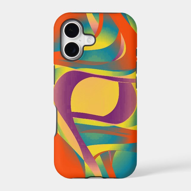 Warm abstract fractal retro iphone case (Back)