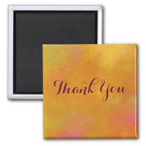 Warm Abstract in Orange Yellow and Pink Thank You Magnet