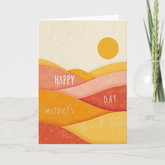 Warm Abstract Moms Day Card (Front)