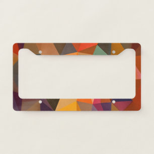 Warm Abstract Shapes in Earthy Browns License Plate Frame