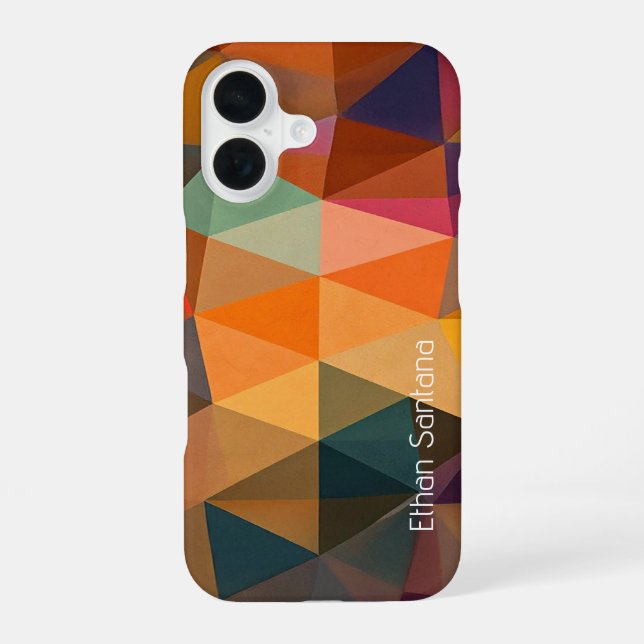 Warm Abstract Triangle Pattern Iphone Case (Back)