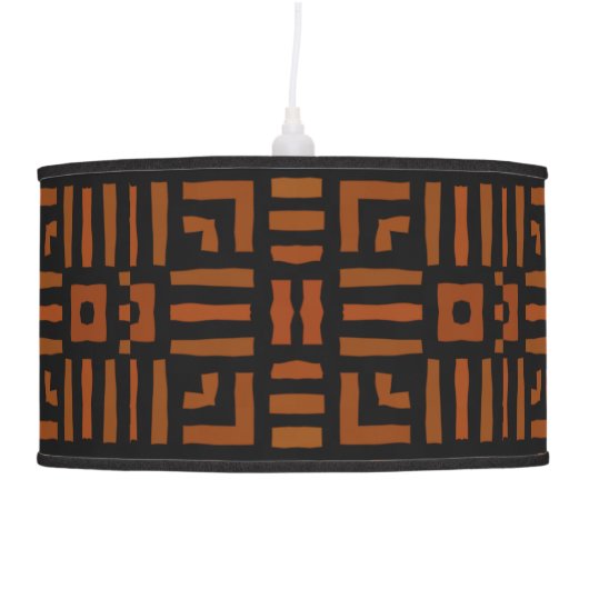 Warm African Geometric Tribal Design Pendant Lamp (Right)