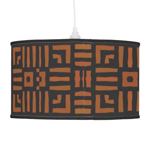 Warm African Geometric Tribal Design Pendant Lamp (Back)