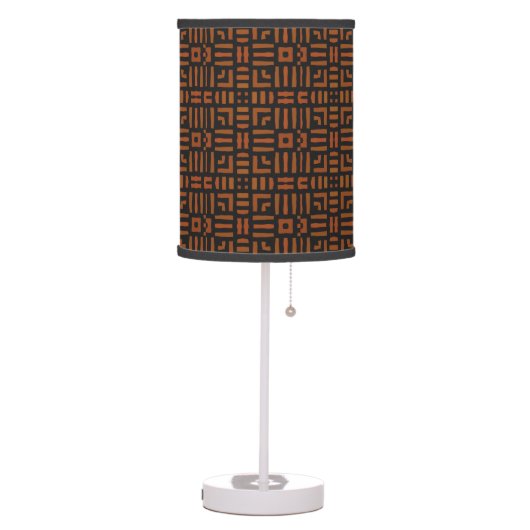 Warm African Geometric Tribal Design Table Lamp (Left)