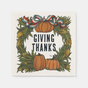 Warm Americana Harvest Thanksgiving Napkins