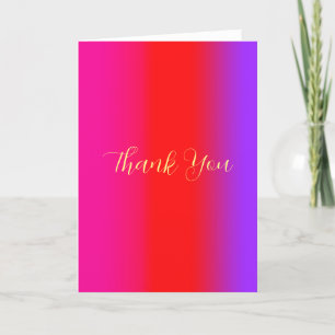 Warm and Colorful Magenta Ombre Thank You Card