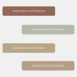 Warm and Cool Earth Tone Simple Waterproof Name Labels
