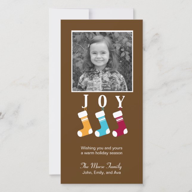 Warm and Cozy Christmas Holiday Photo Card (Front)