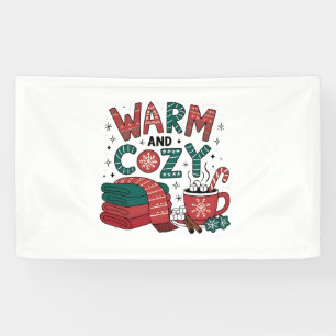 Warm And Cozy Christmas Hot Cocoa Xmas  Banner